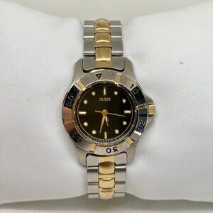 Guess vintage 1994 women watch 25mm round rotating bezel two tone 6” running